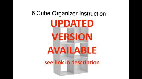 assembly instructions for mainstays 6 cube organizer